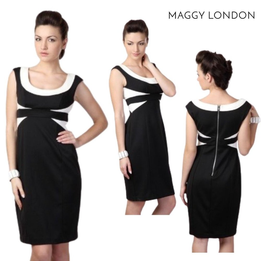 Maggy London Slimming Colorblock Sheath Dress Size 4